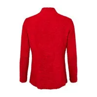 57172- Red Boucle Wool Cardigan - Habella