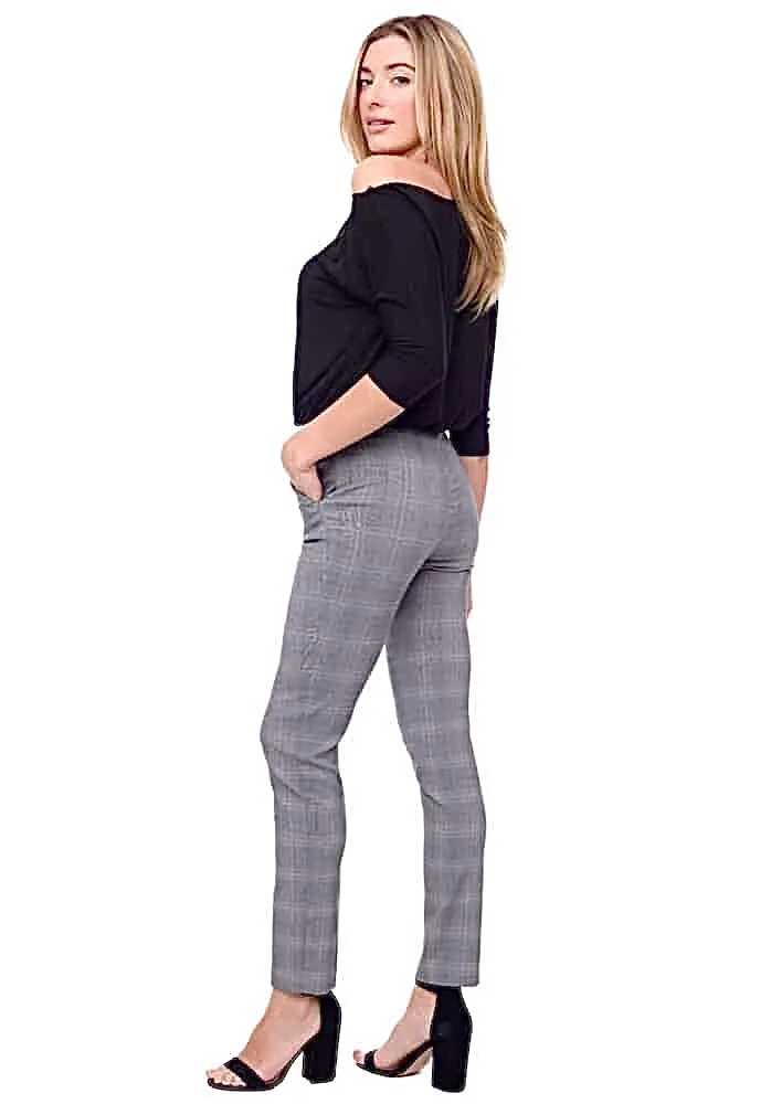 67921 Crossroad Plaid Techno Full Length Pant