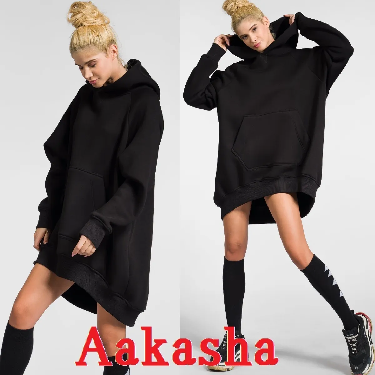 Aakasha  |Street Style Long Sleeves Plain Cotton Medium Oversized Bold