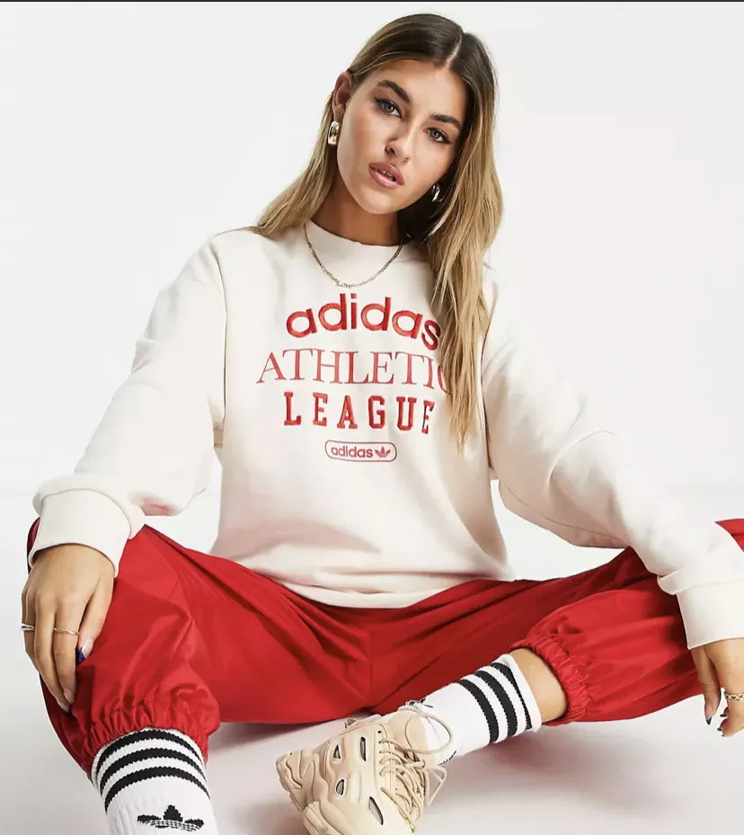 adidas  |Crew Neck Sweat Street Style Long Sleeves Plain Cotton Logo