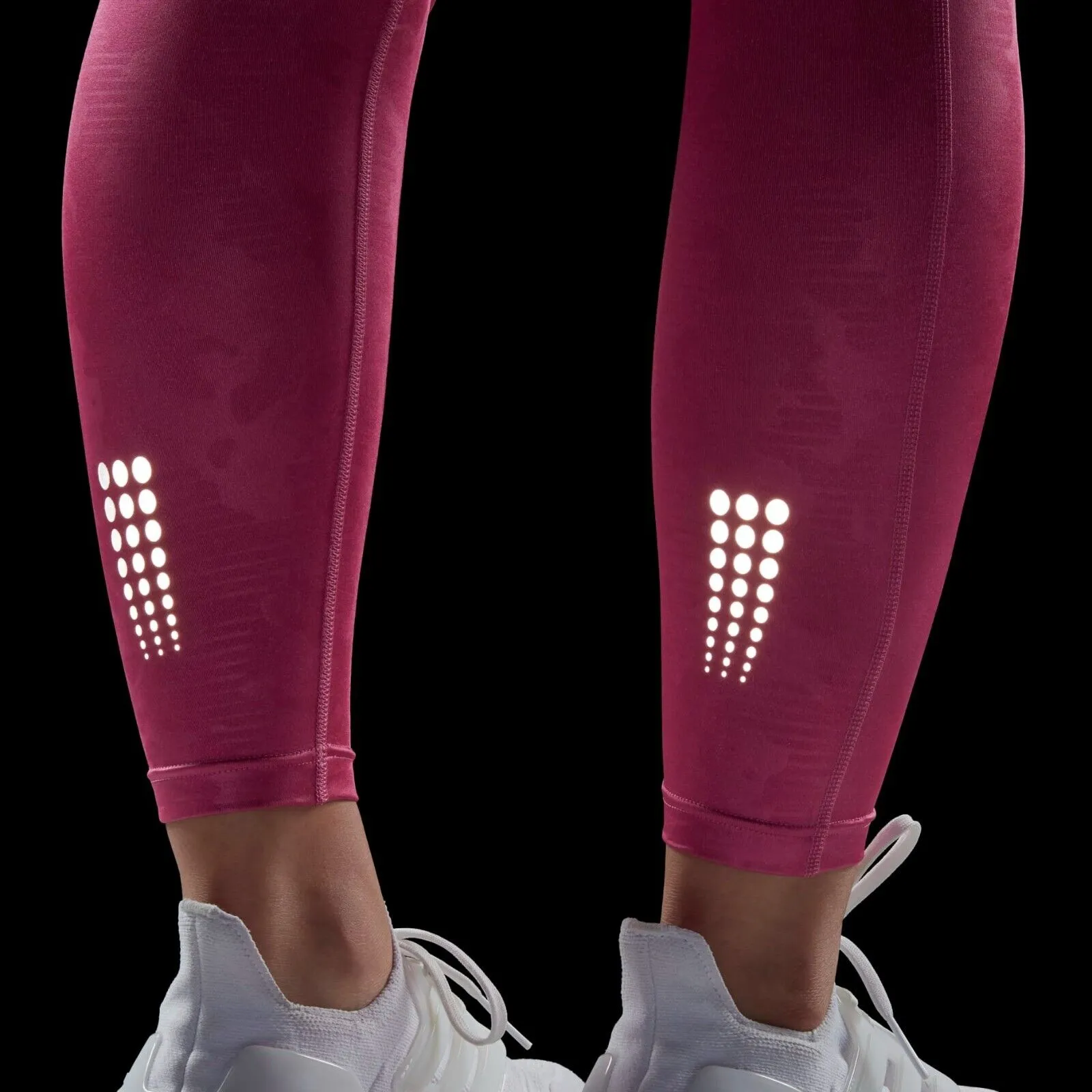 adidas Daily Run Embossed Camo 7/8 Womens Running Leggings Pink Gym Pocket