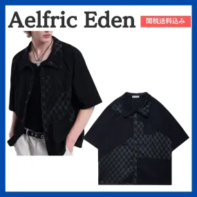 Aelfric Eden  |Button-down Unisex Street Style Short Sleeves Oversized