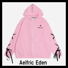 Aelfric Eden  |Street Style Long Sleeves Plain Cotton Oversized Logo