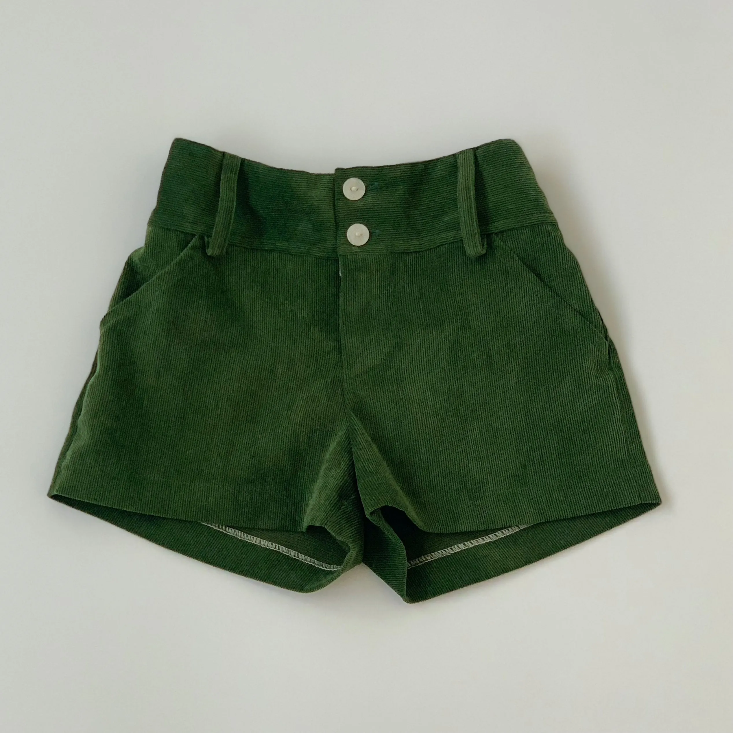 Amaia Bottle Green Fine Cord Shorts: 4 Years