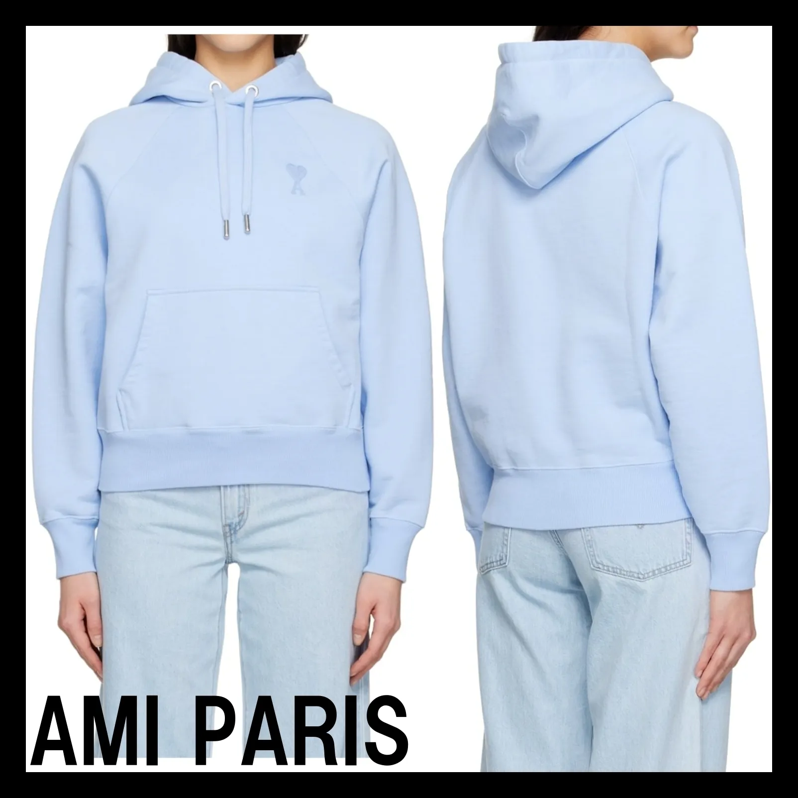 AMI PARIS  |Heart Unisex Street Style Long Sleeves Plain Logo