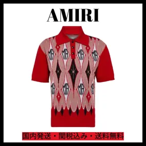 AMIRI  |Button-down Monogram Unisex Wool Street Style Short Sleeves