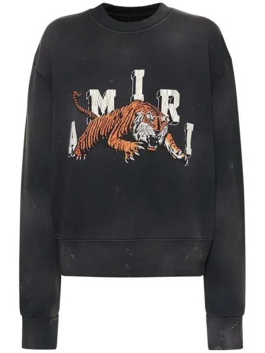 AMIRI  |Unisex Street Style Boat Neck Long Sleeves