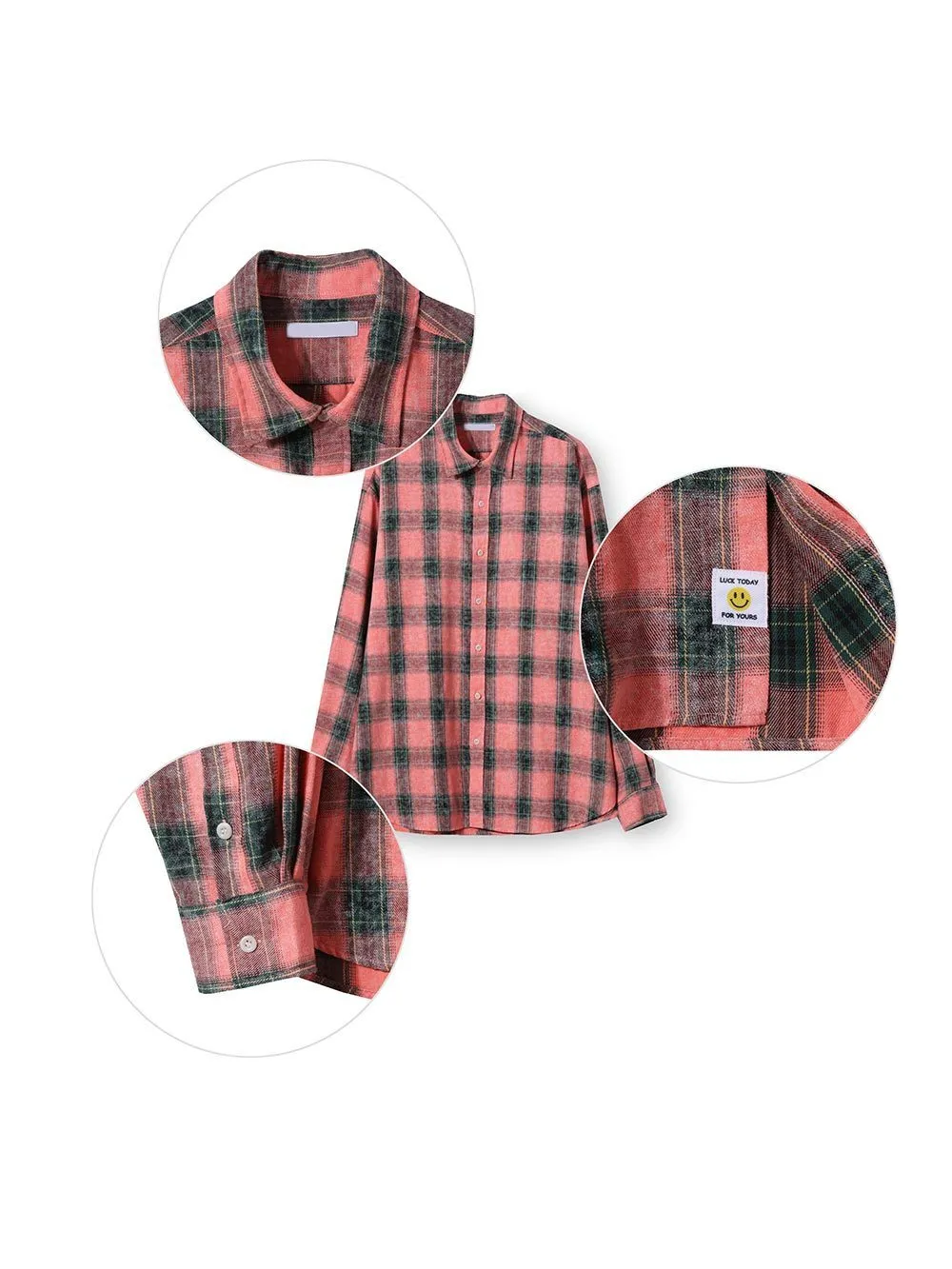 ASCLO  |Button-down Other Plaid Patterns Unisex Street Style