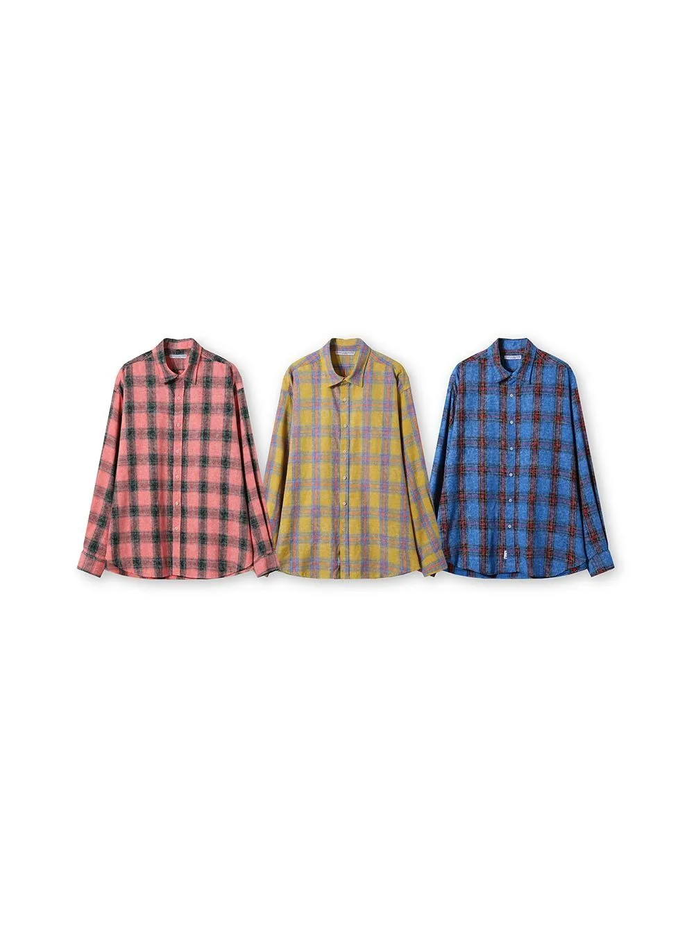 ASCLO  |Button-down Other Plaid Patterns Unisex Street Style