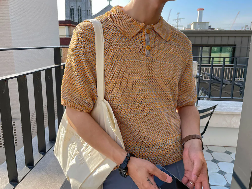 ASCLO  |Button-down Unisex Nylon Street Style Plain Short Sleeves