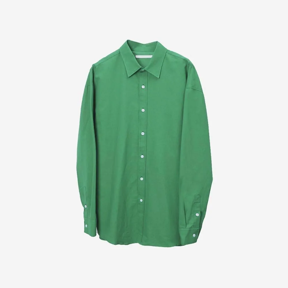 ASCLO  |Button-down Unisex Street Style Long Sleeves Plain Cotton