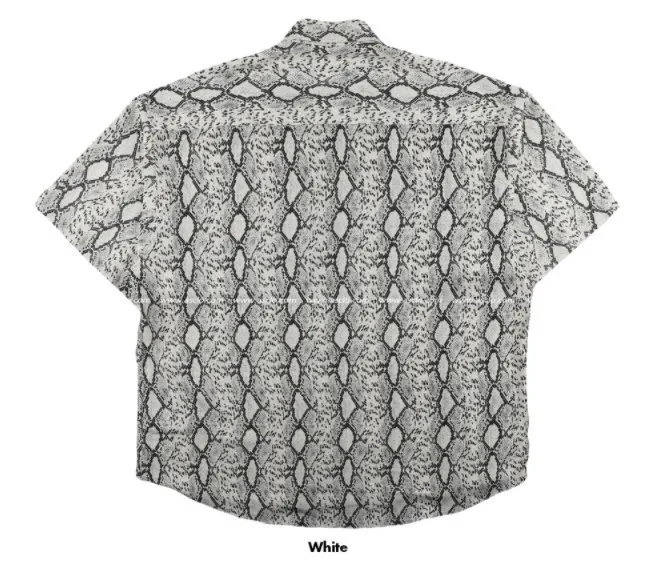 ASCLO  |Button-down Unisex Street Style Short Sleeves Python