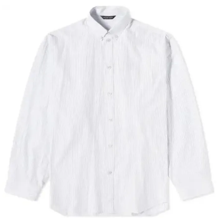 BALENCIAGA  |Button-down Stripes Unisex Street Style Long Sleeves