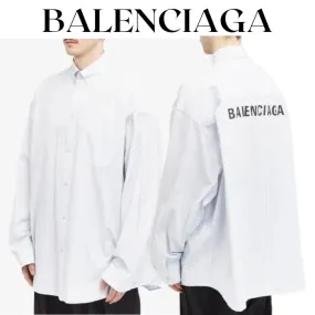 BALENCIAGA  |Button-down Stripes Unisex Street Style Long Sleeves