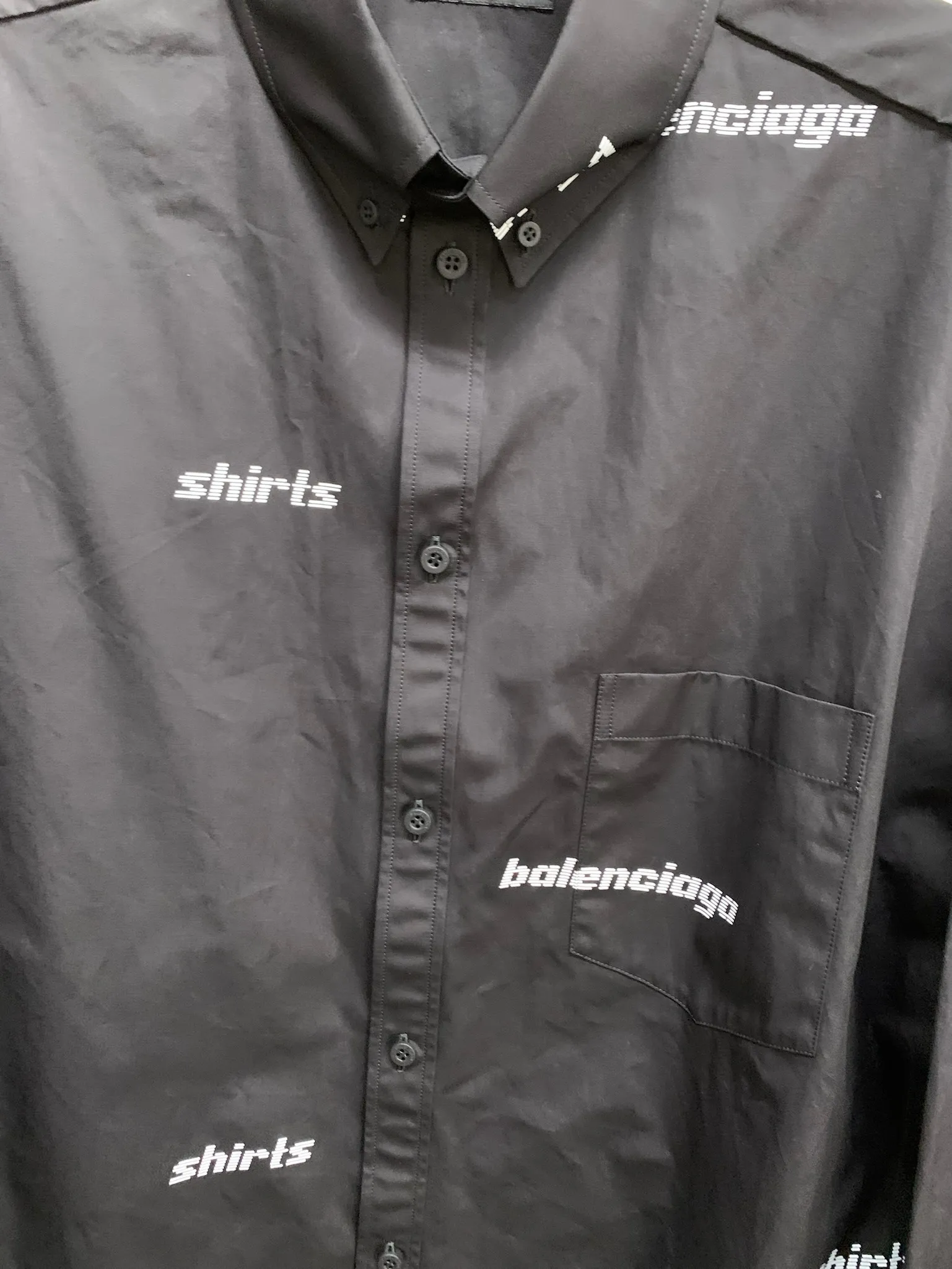 BALENCIAGA  |Button-down Unisex Blended Fabrics Street Style Long Sleeves