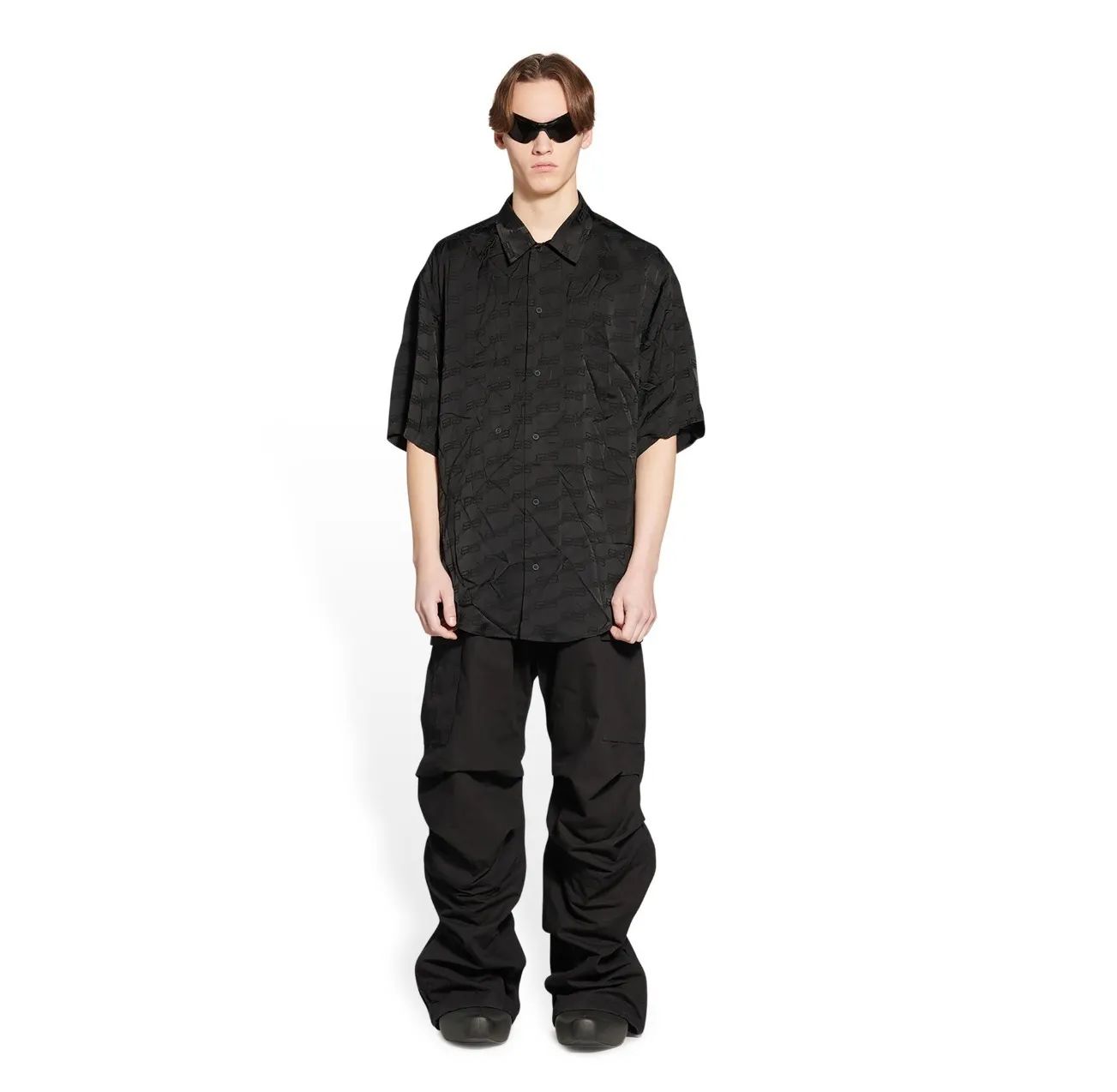 BALENCIAGA  |Button-down Unisex Street Style Short Sleeves Oversized Logo