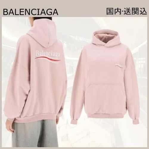 BALENCIAGA  |Street Style Long Sleeves Plain Cotton Oversized Logo