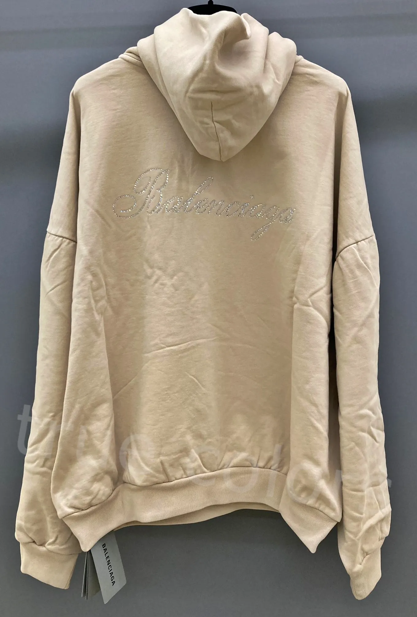 BALENCIAGA  |Sweat Street Style Long Sleeves Plain Cotton With Jewels