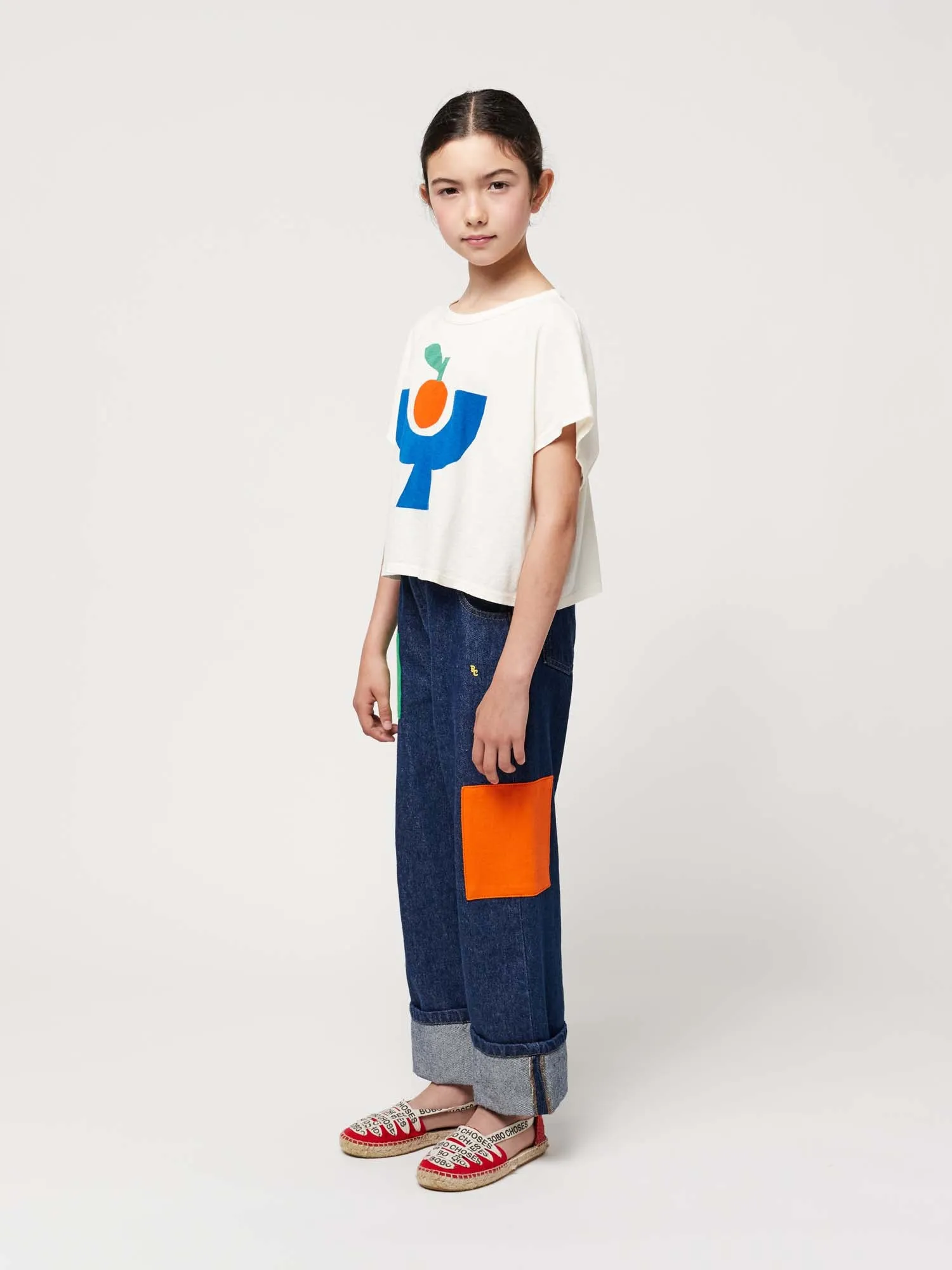 B.C Color Block Patch Denim Trousers