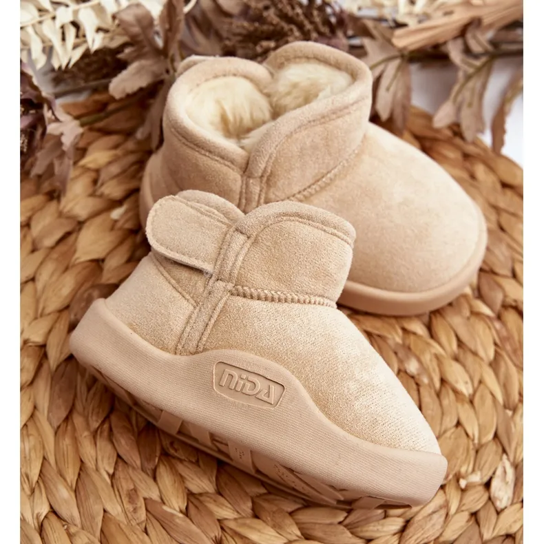 Beige Children's Snow Boots Lined with Fur, Benigna