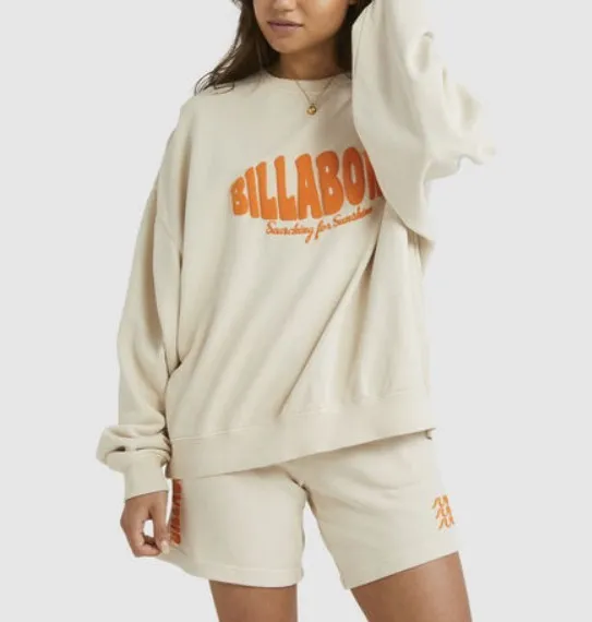 Billabong  |Unisex Street Style U-Neck Long Sleeves Oversized Logo