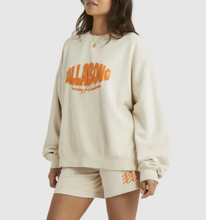 Billabong  |Unisex Street Style U-Neck Long Sleeves Oversized Logo