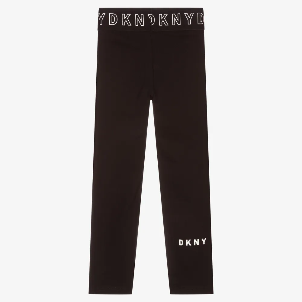 Black Cotton Logo Leggings