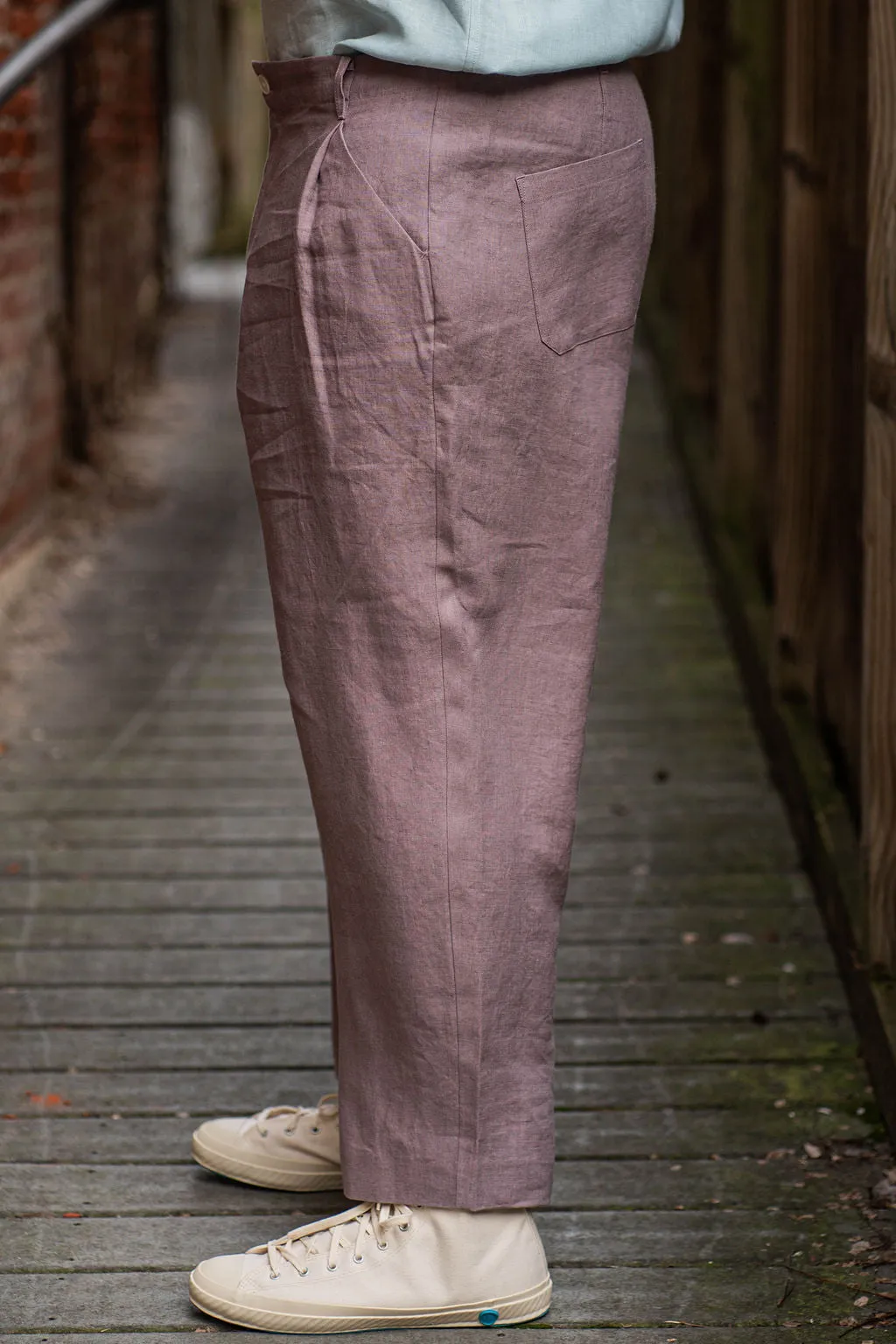 Blluemade Single Pleat Pant - Koala Belgian Linen