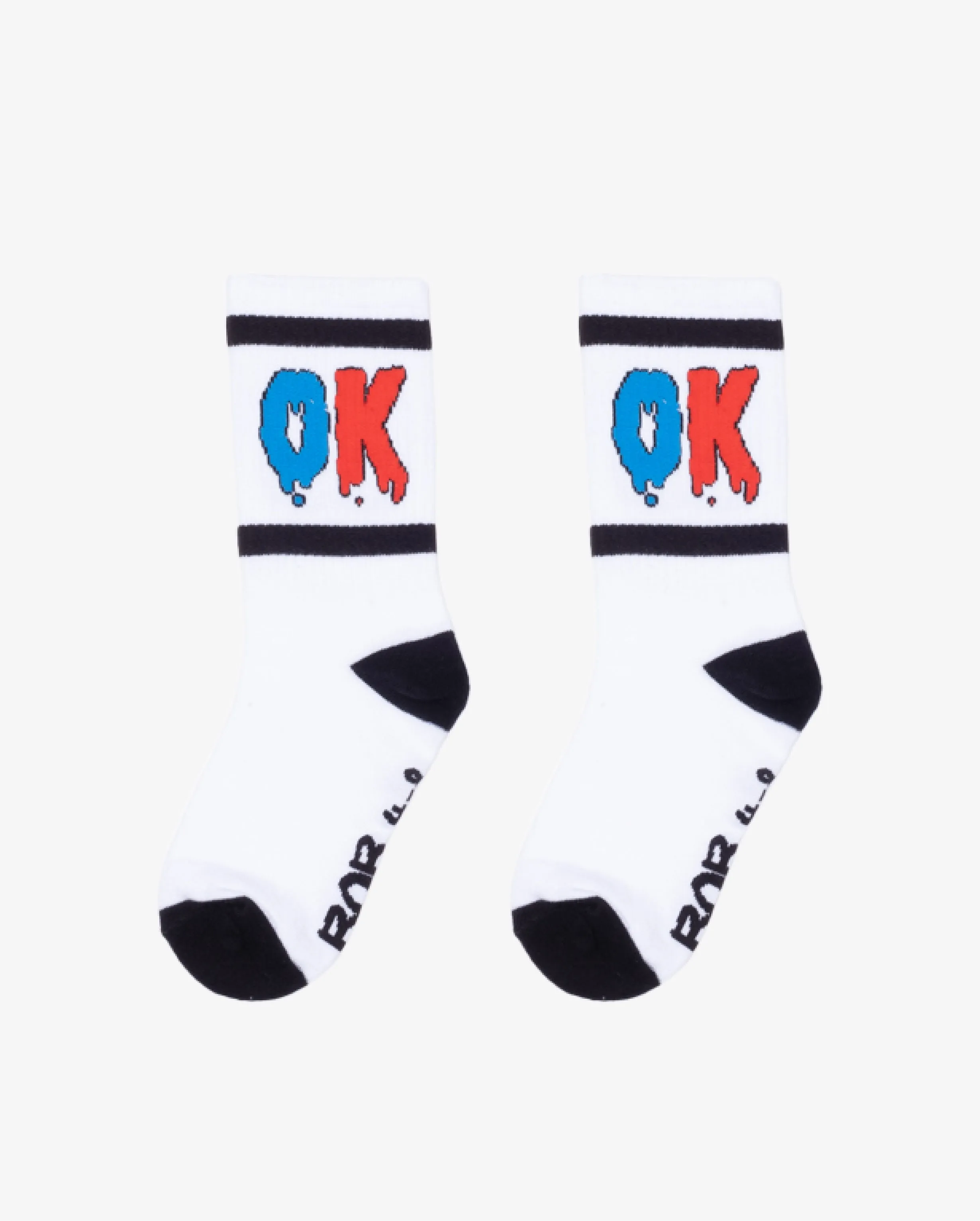 BOB OK Gradient White Skate Socks