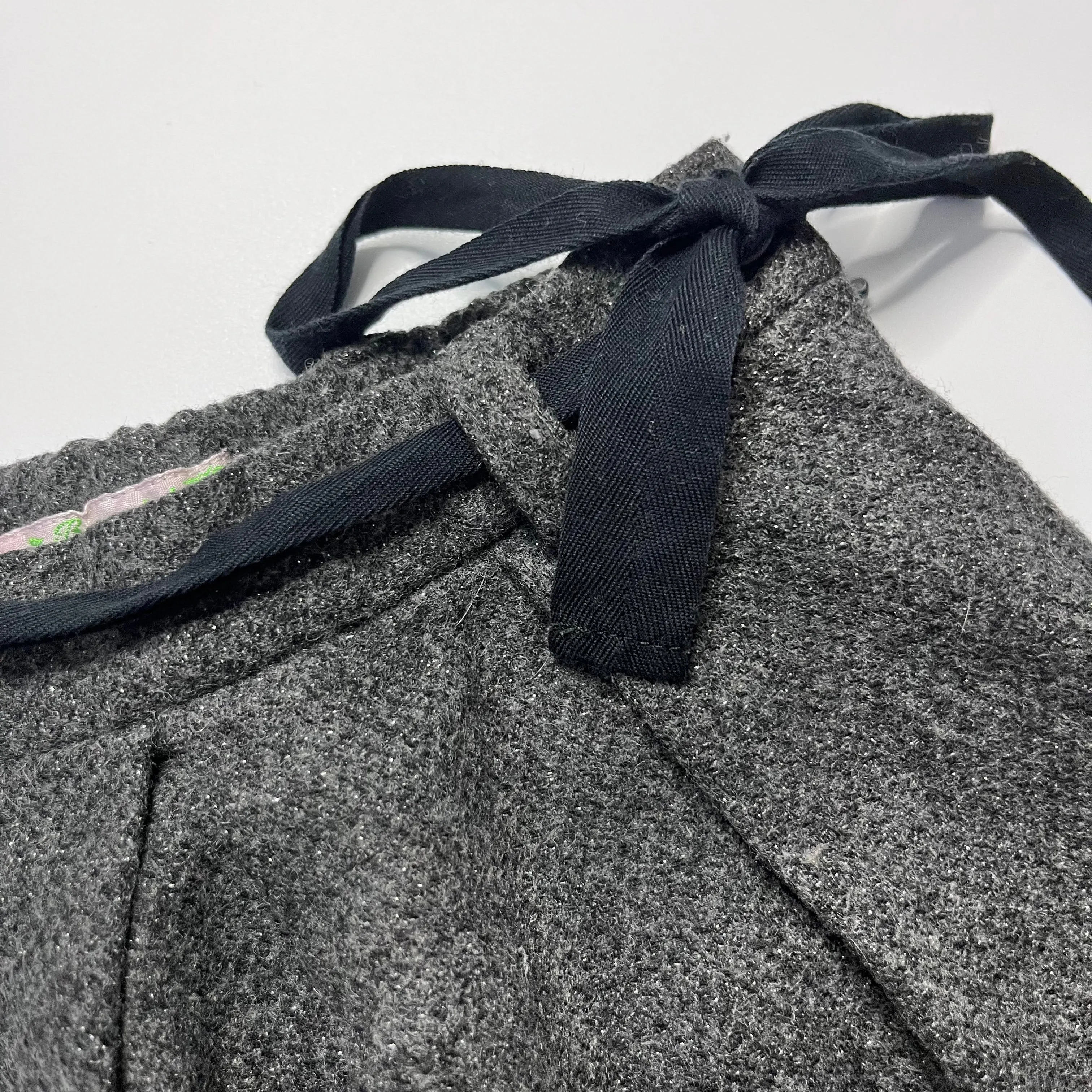 Bonpoint Grey Metallic Wool Mix Skirt: 3 Years