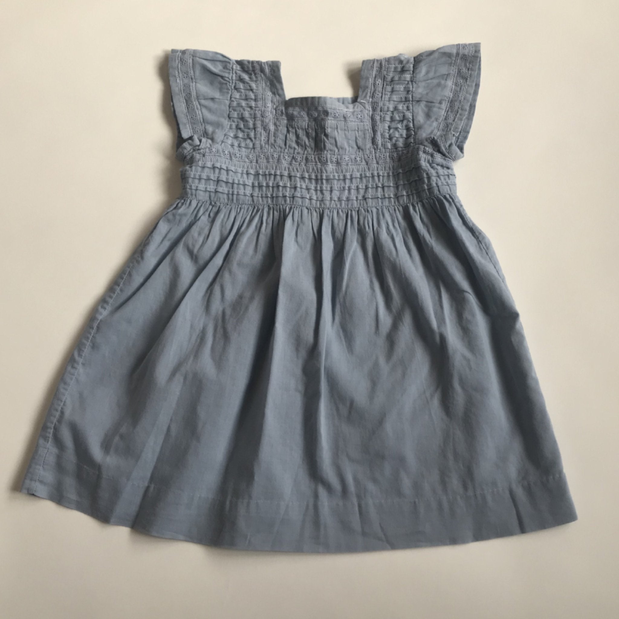 Bonpoint Pale Cornflower Blue Embroidered Dress: 18 Months