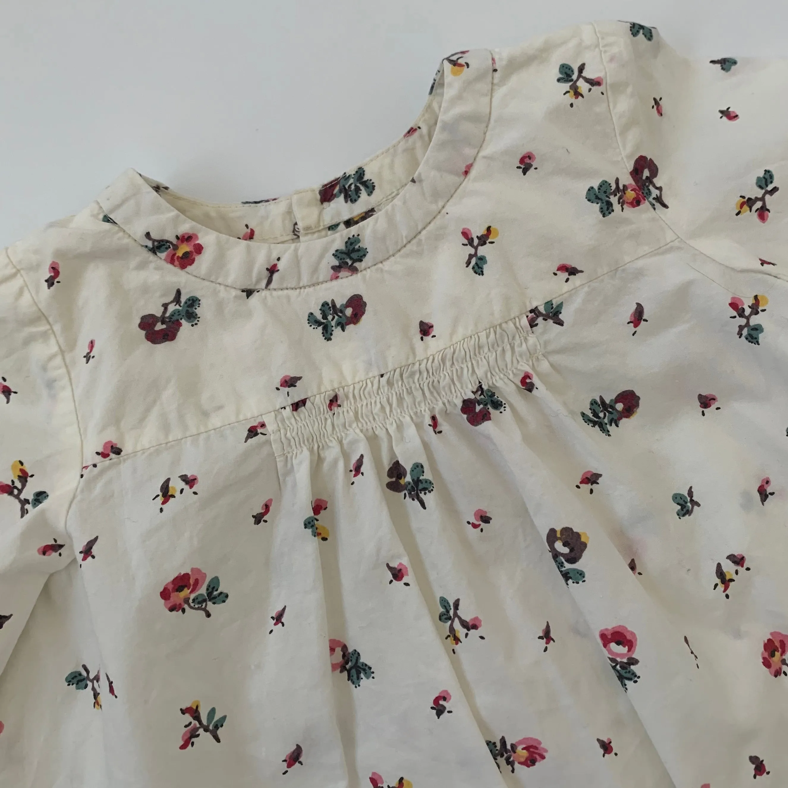 Bonpoint Rose Print Cotton Dress: 6 Months