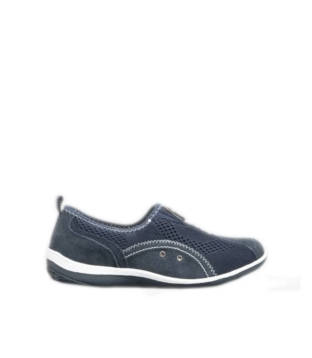 Boulevard Womens/Ladies Zip Elastic Gusset Leisure Shoes (Navy) - UTDF148