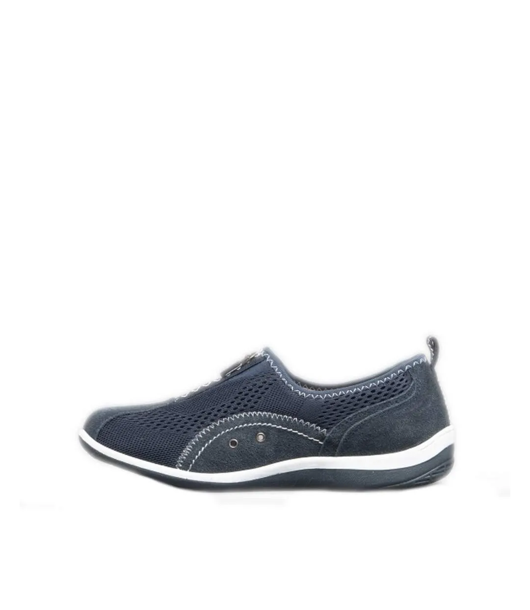 Boulevard Womens/Ladies Zip Elastic Gusset Leisure Shoes (Navy) - UTDF148