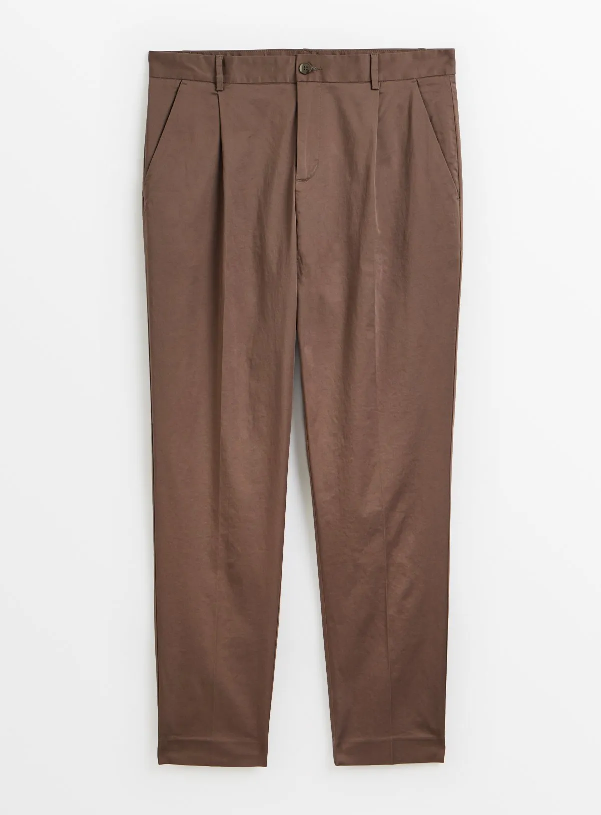 Buy Neutral Sateen Trousers 34R | Trousers | Tu