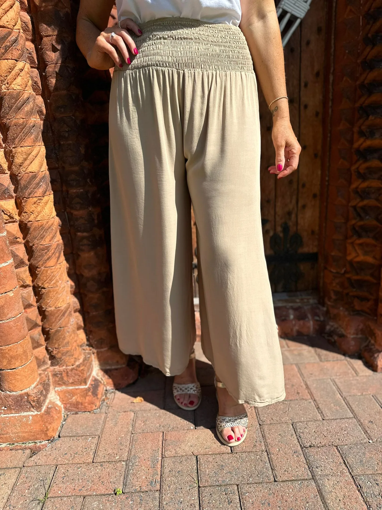 Camel Stretch Waist Trousers Lizzie