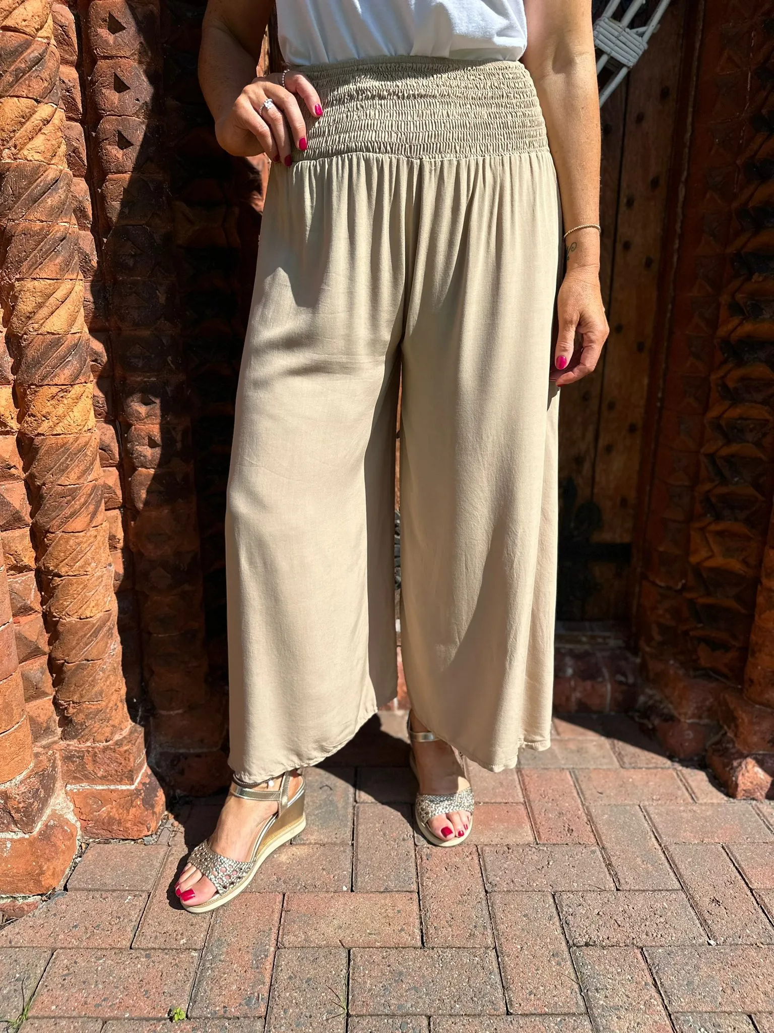 Camel Stretch Waist Trousers Lizzie