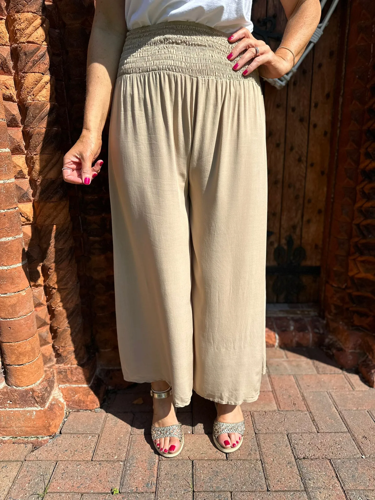 Camel Stretch Waist Trousers Lizzie