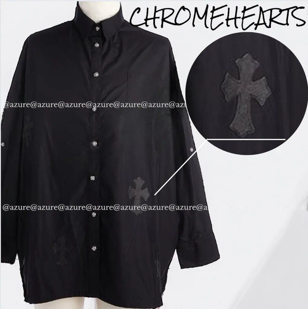 CHROME HEARTS  |Button-down Unisex Blended Fabrics Street Style Long Sleeves