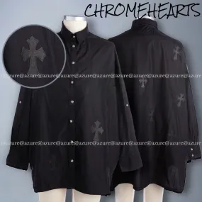 CHROME HEARTS  |Button-down Unisex Blended Fabrics Street Style Long Sleeves