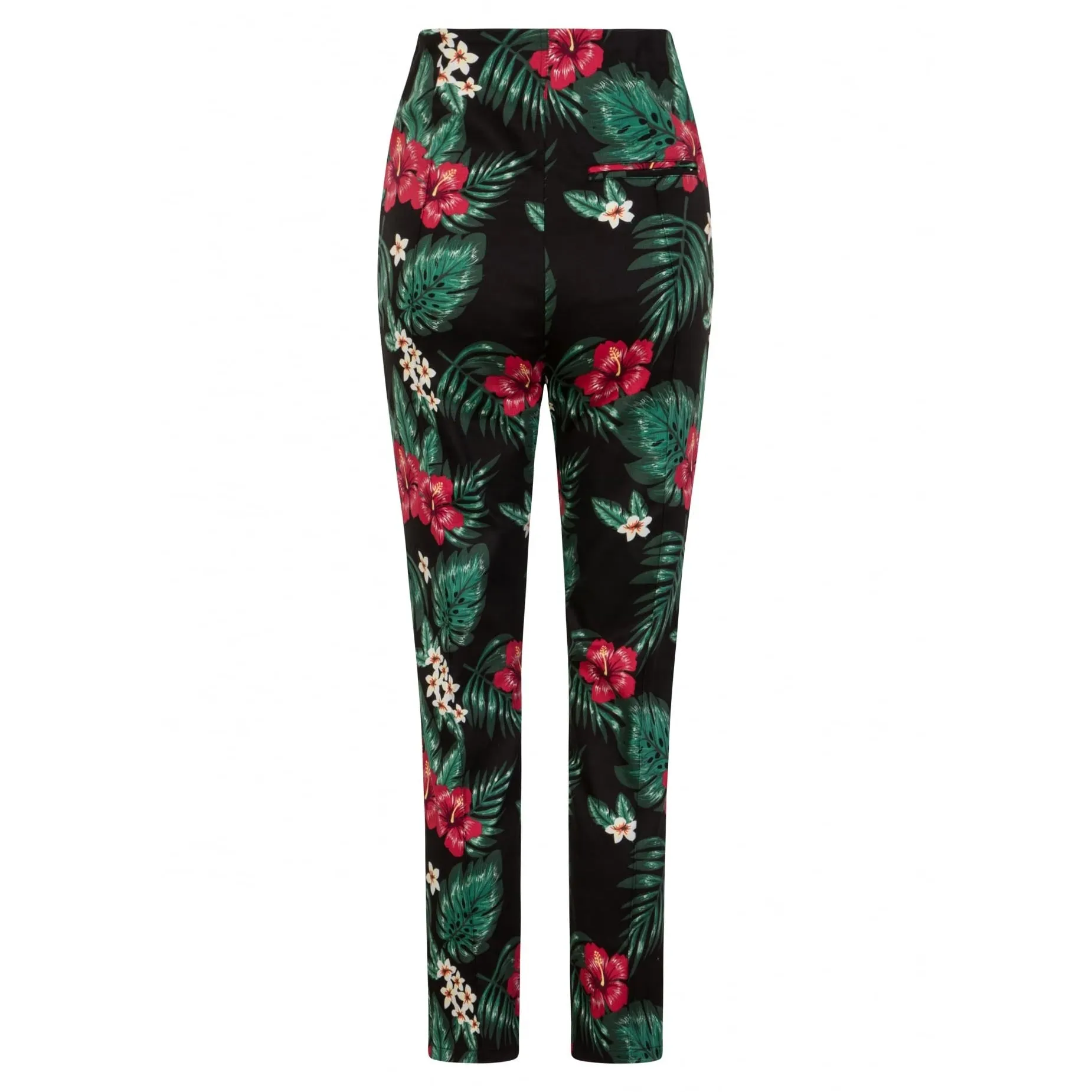 Collectif Black Floral Tropical Trousers