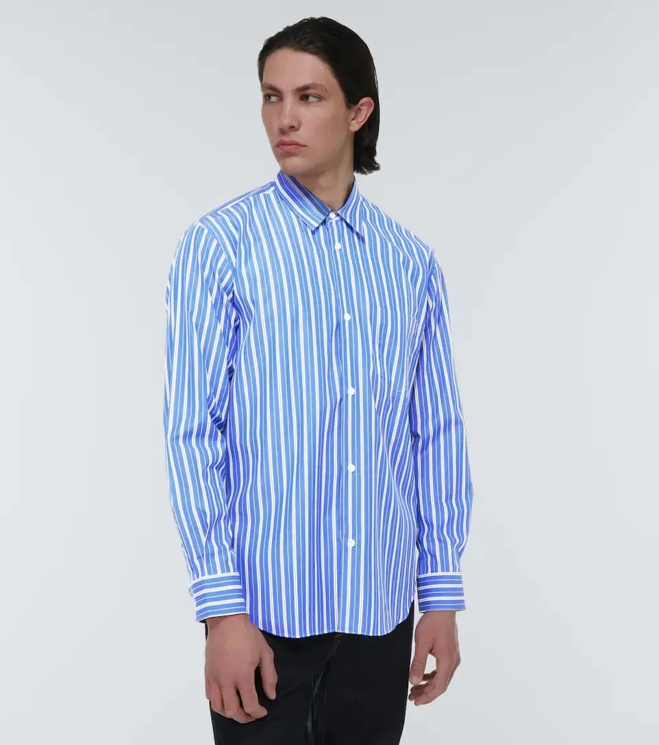 COMME des GARCONS  |Button-down Stripes Unisex Street Style Long Sleeves Cotton