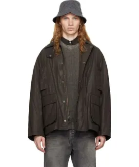 COOR Brown Waxed Cotton Hunting Jacket