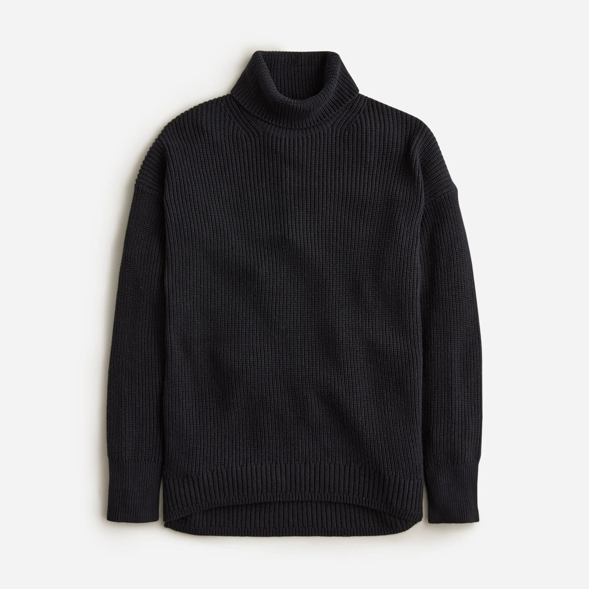 Cotton-blend ribbed turtleneck sweater