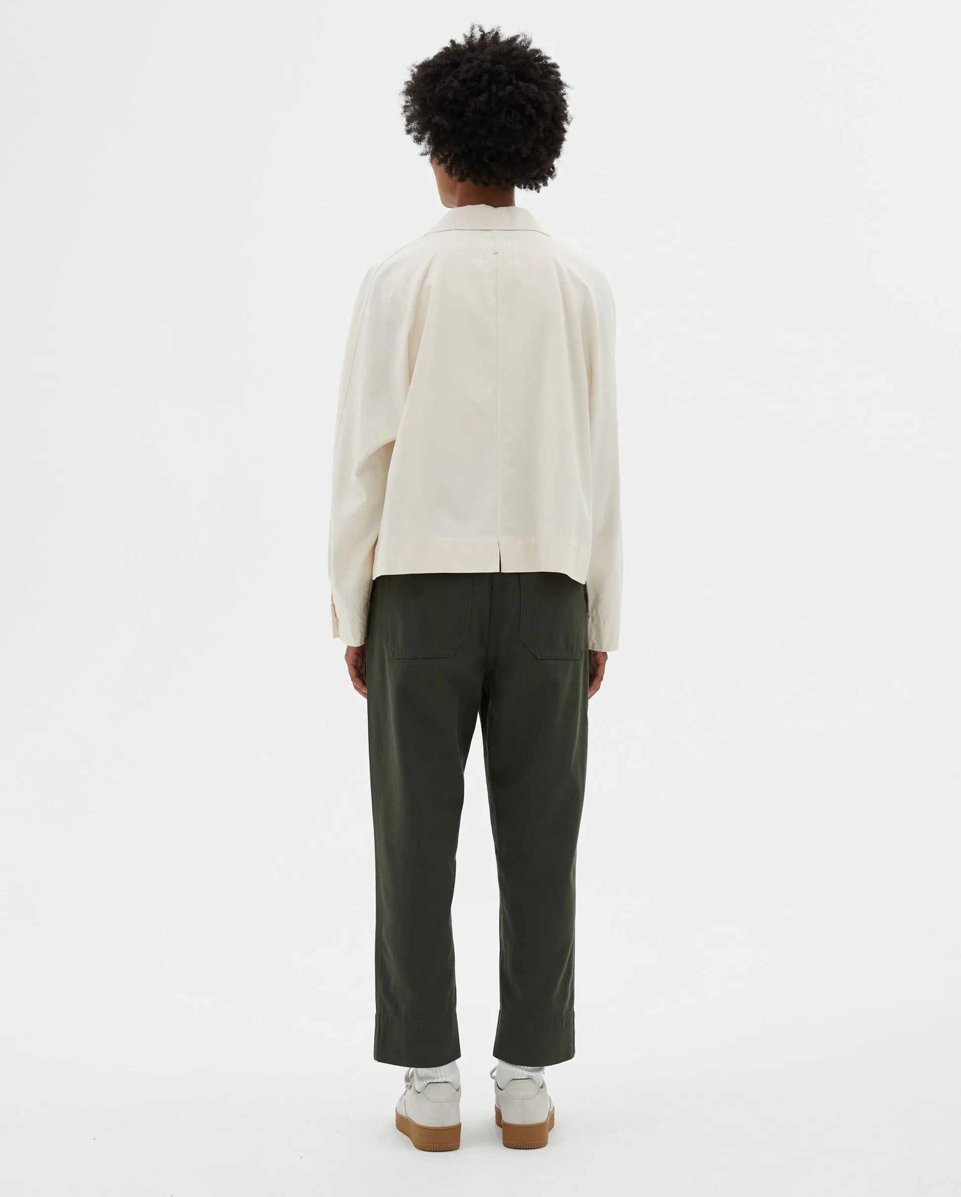 CROPPED RAGLAN COTTON SHIRT / NATURAL