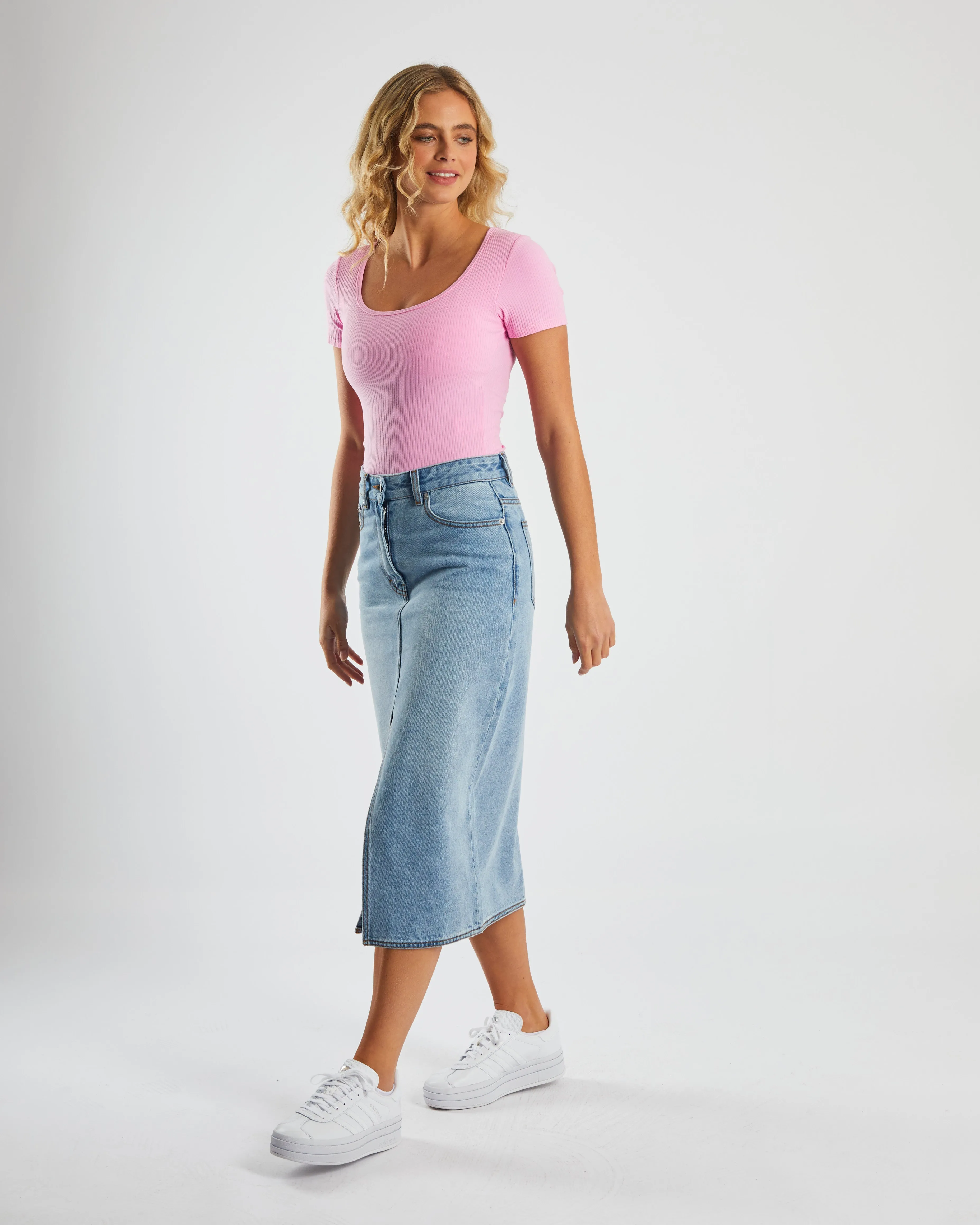 Daria Denim Skirt Stone Blue