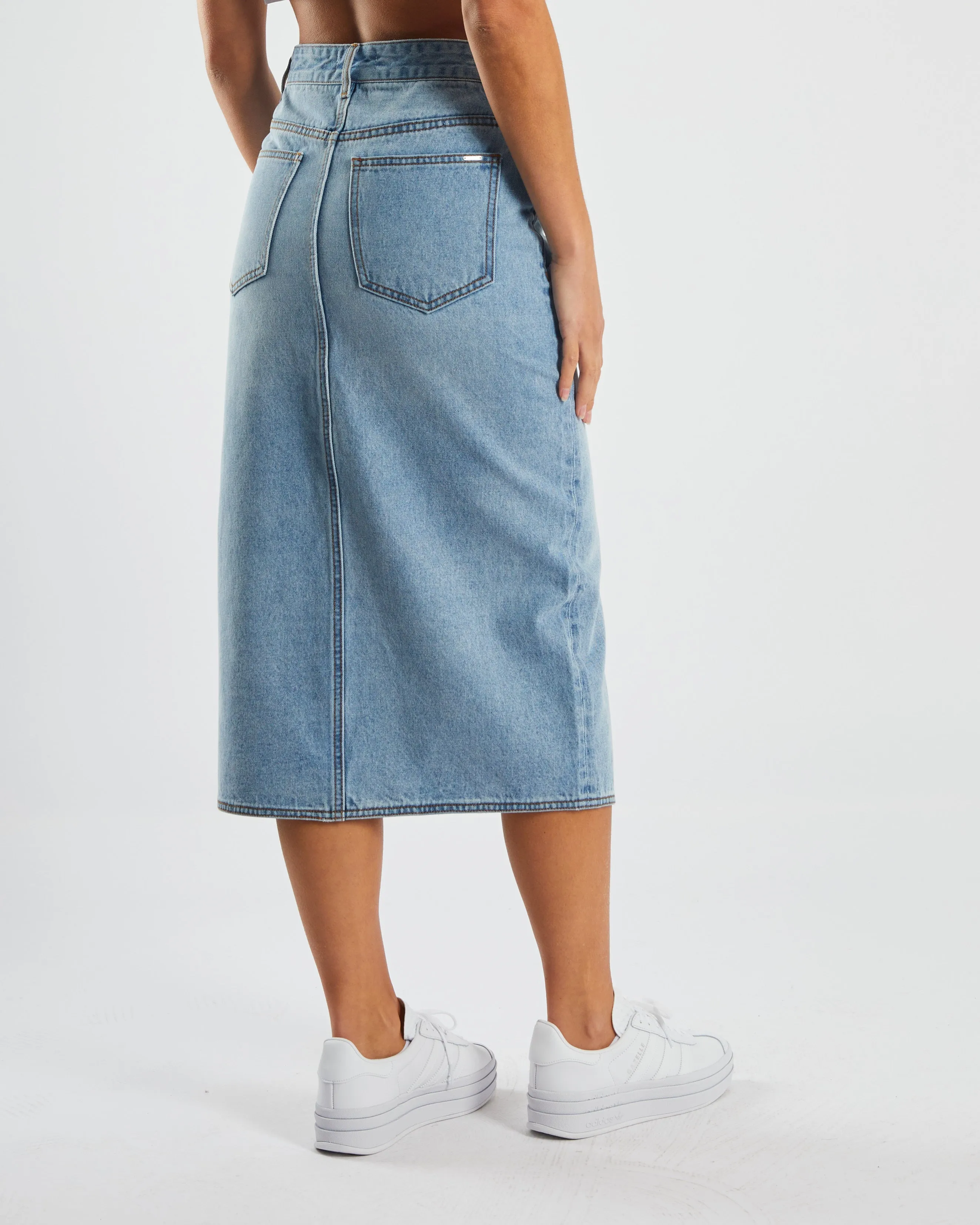 Daria Denim Skirt Stone Blue