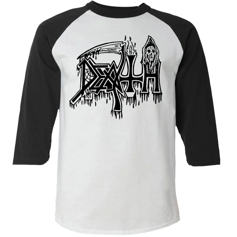 Death Classic Logo Wht/Blk Raglan Shirt