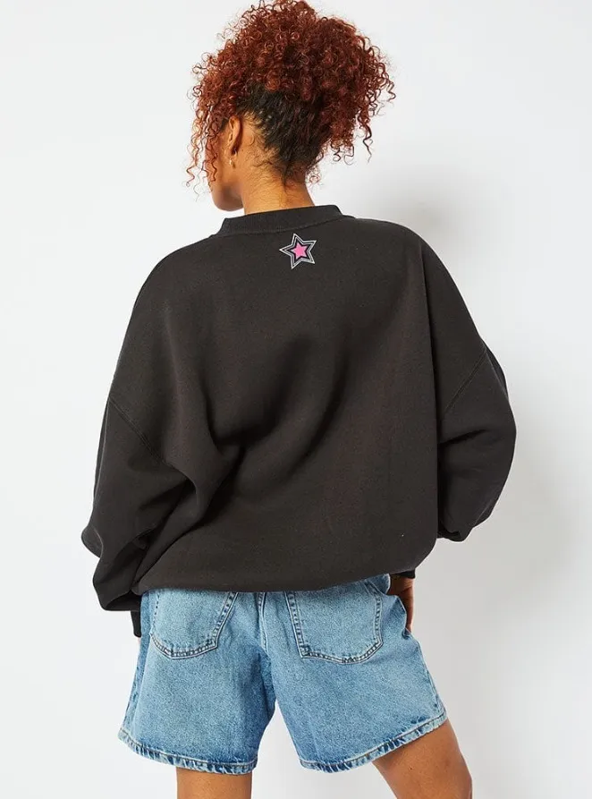 Disney  |Crew Neck Unisex Street Style Long Sleeves Cotton Oversized