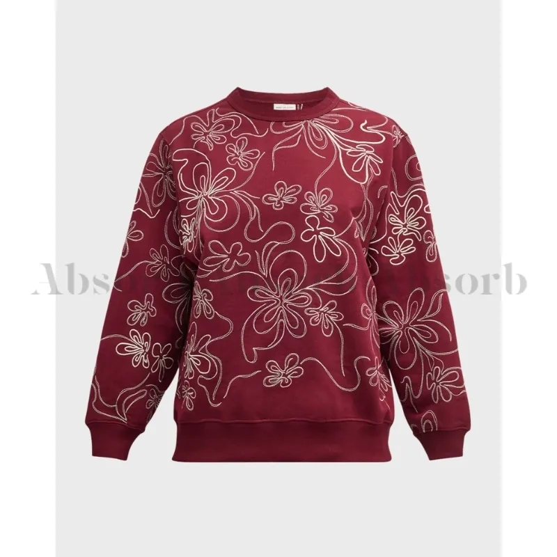 Dries Van Noten  |Crew Neck Flower Patterns Long Sleeves Cotton Oversized